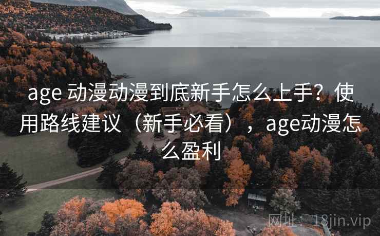 age 动漫动漫到底新手怎么上手？使用路线建议（新手必看），age动漫怎么盈利